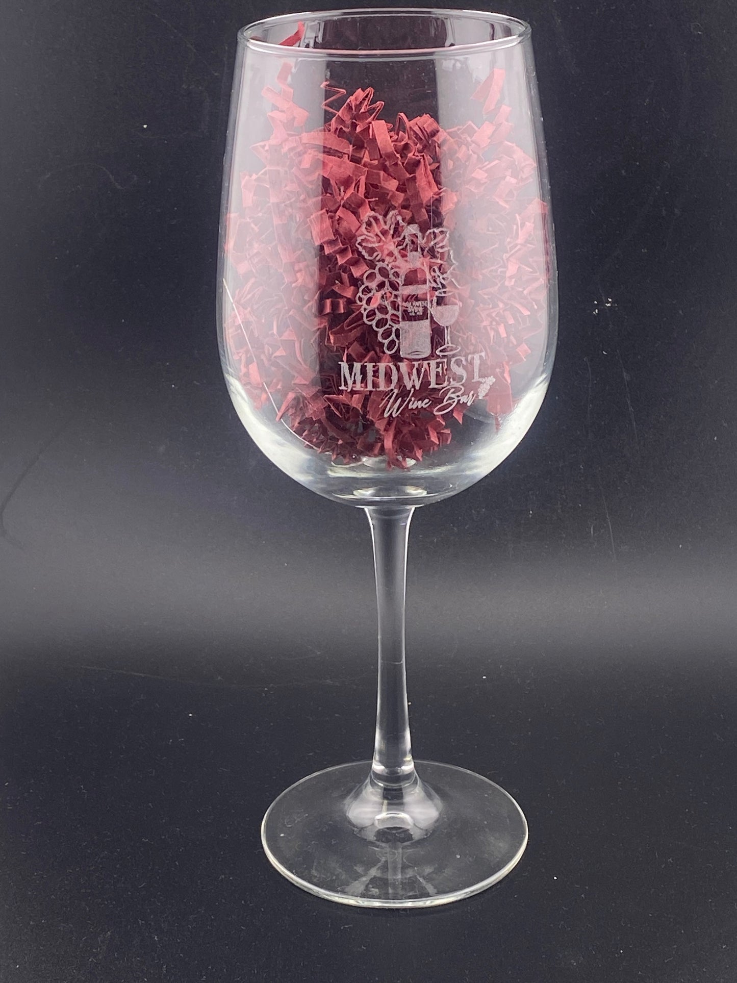 Engraved Stemmed Wine Glass