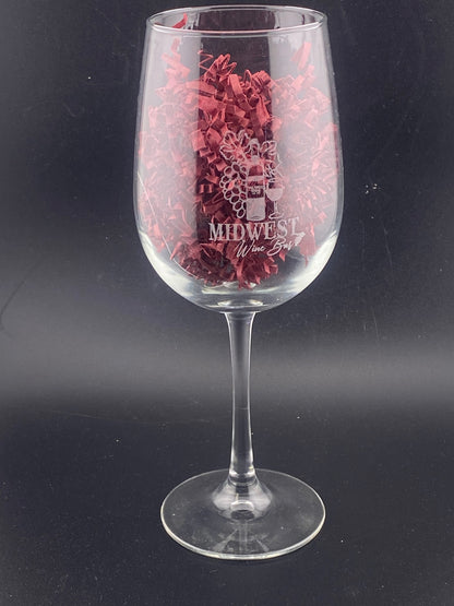 Engraved Stemmed Wine Glass